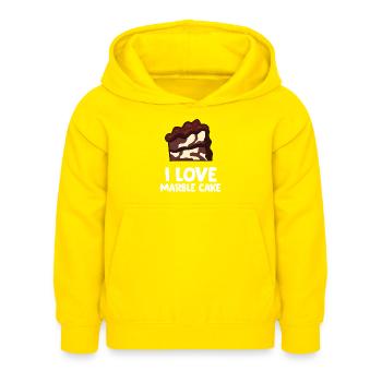 Marble Cake - I love marble cake - Kids Hoodie - yellow - Front - AI Model Kid Female (0cm)