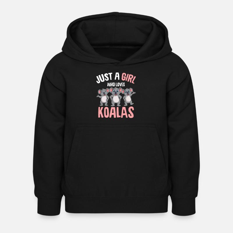 Koala Mädchen - Kinder Hoodie - Schwarz