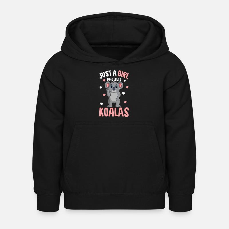 Koala Mädchen - Kinder Hoodie - Schwarz