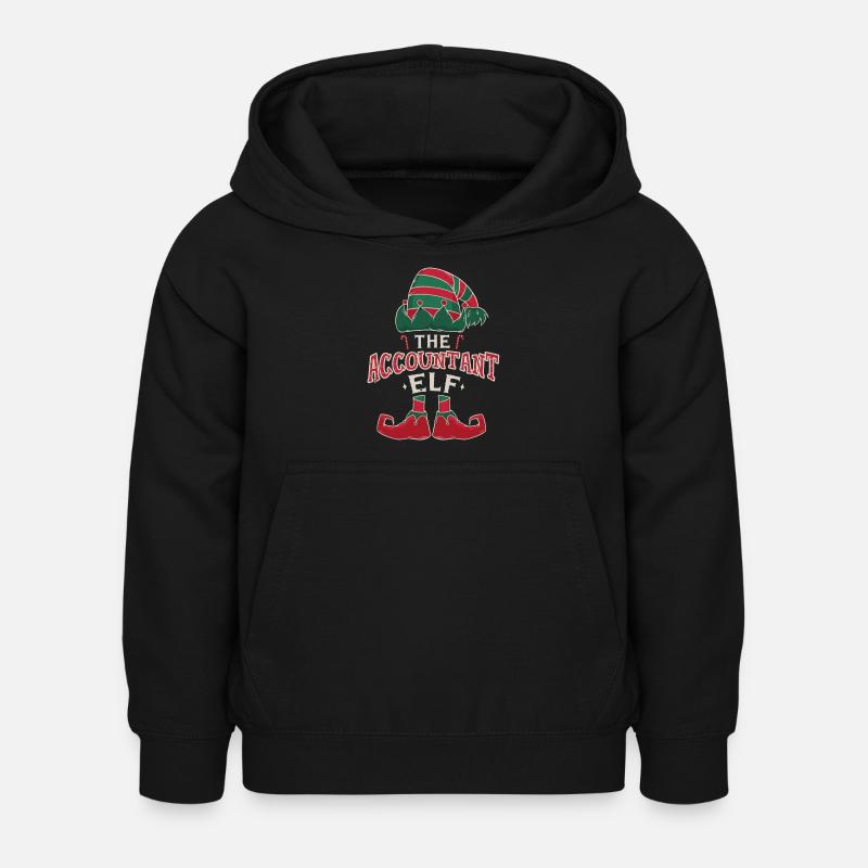 Elf Comptable Décembre Amour Elfe Noël - Sweat à capuche Enfant - noir