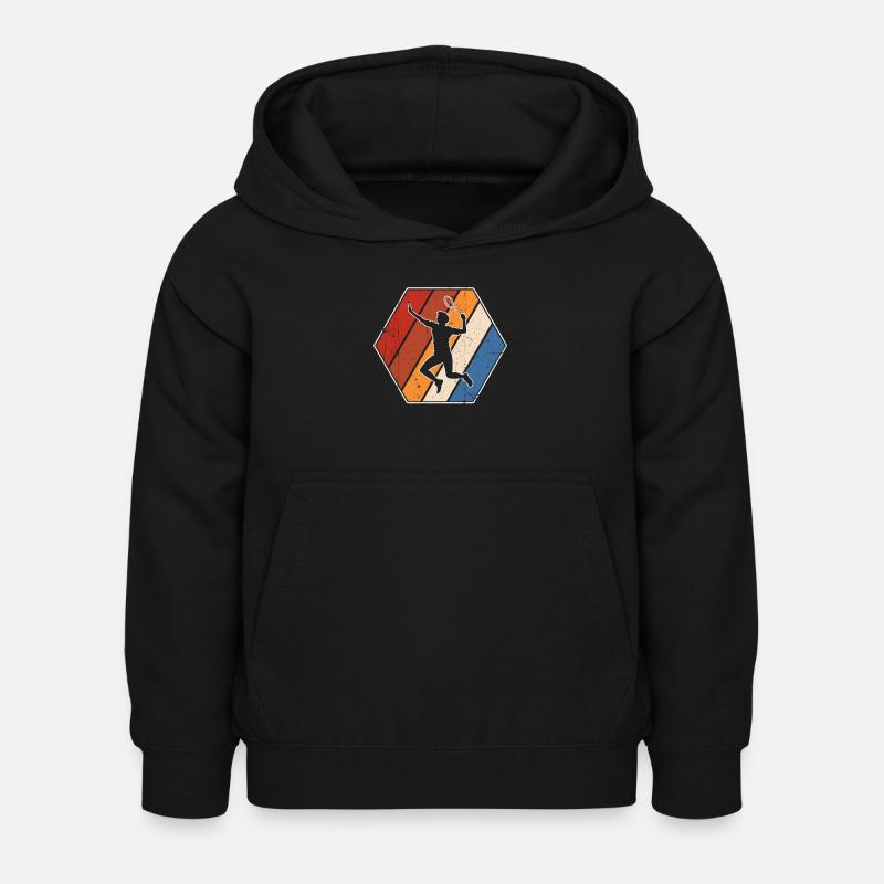 Badminton Retro - Kinder Hoodie - Schwarz