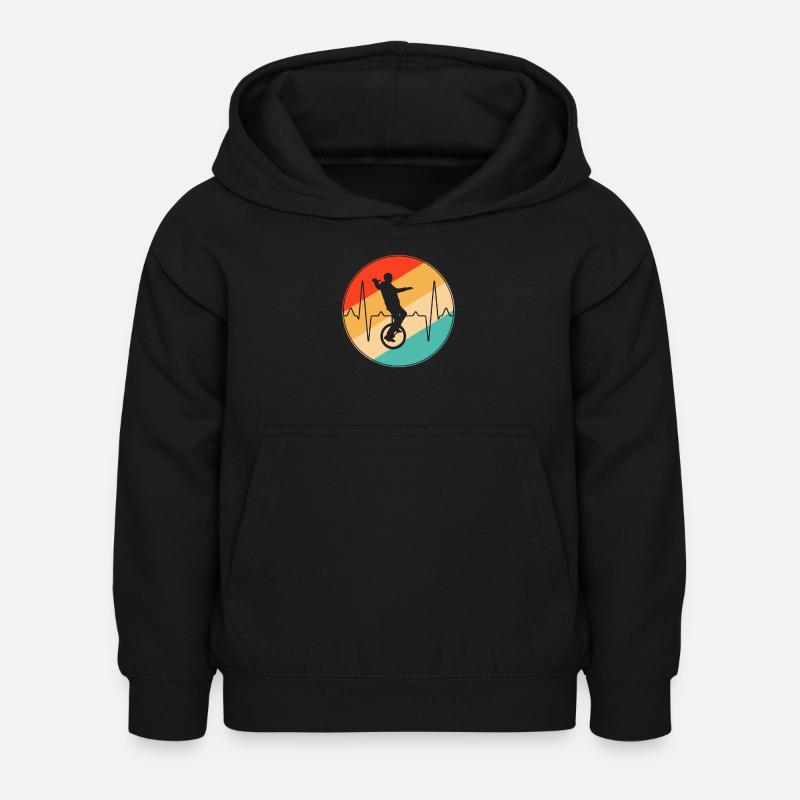 Unicycle Retro Heartbeat - Sweat à capuche Enfant - noir