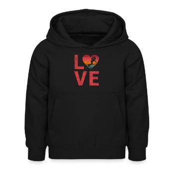 Dear snowboard lovers snowboarding fan winter - Kids Hoodie - black - Front - AI Model Kid Female (0cm)