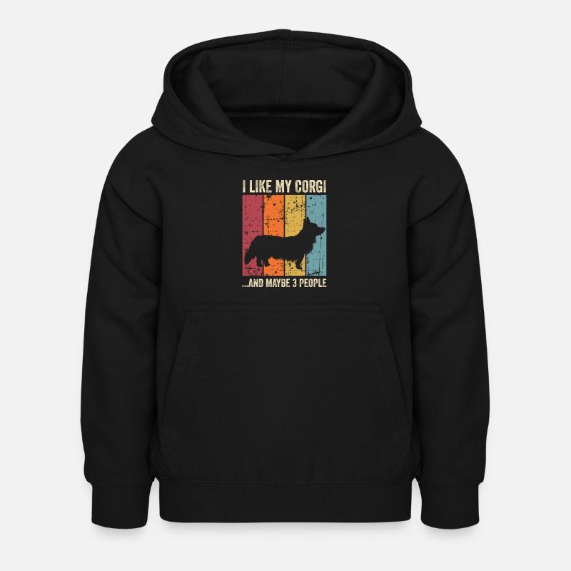 Corgi Gift Dogs - Sweat à capuche Enfant - noir
