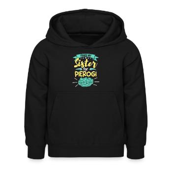 Échangez ma sœur contre Pierogi - Sweat à capuche Enfant - noir - Devant - AI Model Kid Female (0cm)