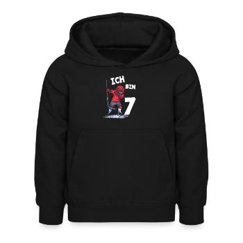 Ich bin 7 Jahre Eishockey 7. Geburtstag - Kinder Hoodie - Schwarz - Vorne - AI Model Kid Female (0cm)