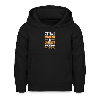 Softball Maman Baseball Fille Fils Cadeau - Sweat à capuche Enfant - noir - Devant - AI Model Kid Female (0cm)
