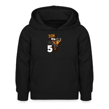 Ich bin 5 Jahre Cross Motorrad 5. Geburtstag - Kinder Hoodie - Schwarz - Vorne - AI Model Kid Female (0cm)