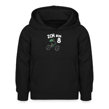 Ich bin 8 Jahre Mountainbike 8. Geburtstag - Kinder Hoodie - Schwarz - Vorne - AI Model Kid Female (0cm)