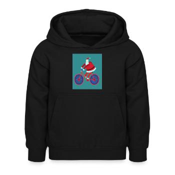 Santas Fahrradtour - Kinder Hoodie - Schwarz - Vorne - AI Model Kid Female (0cm)
