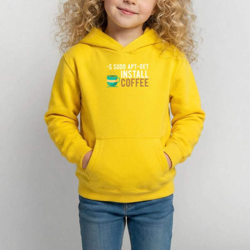 ~$ sudo apt-get install coffee Linux Programmer Kids Hoodie
