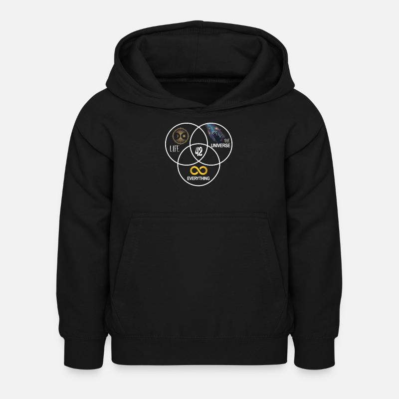Life Universe Everything 42 Réponse - Sweat à capuche Enfant - noir