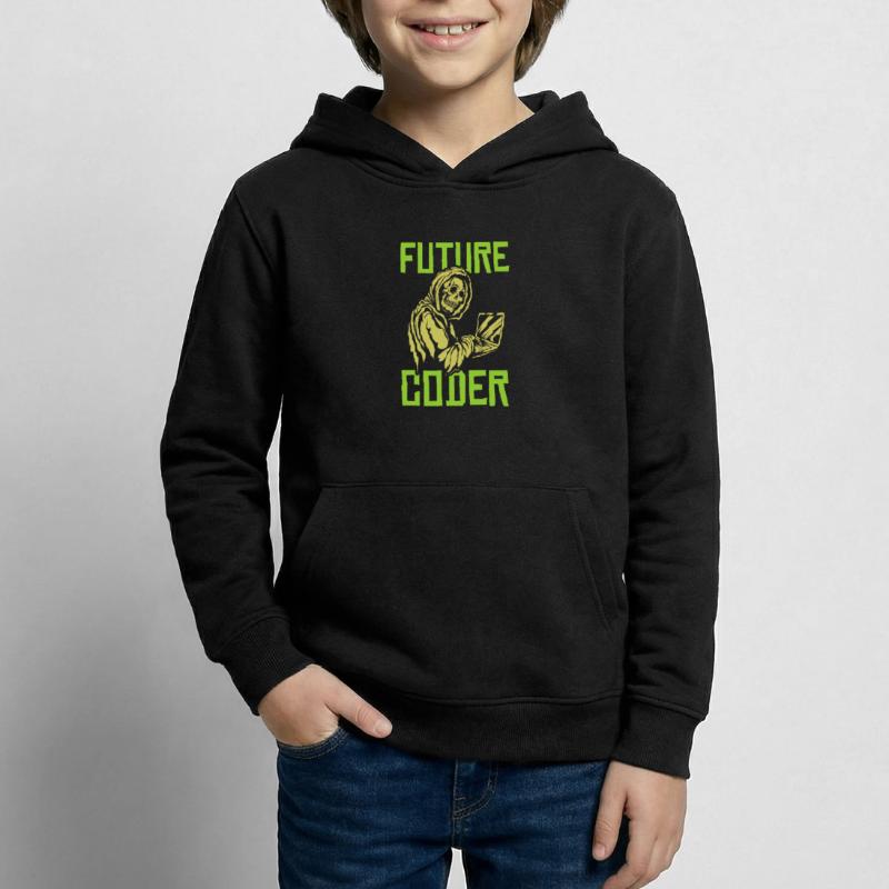 Developer Coder Programmer Skull Kids Hoodie