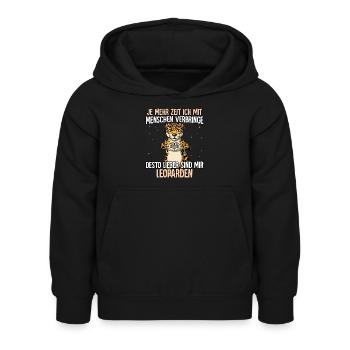 Leopard - Kinder Hoodie - Schwarz - Vorne - AI Model Kid Female (0cm)