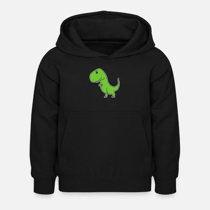 Dinosaure Vert - Sweat à capuche Enfant - noir