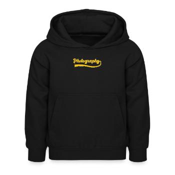 Fotografie - Kinder Hoodie - Schwarz - Vorne - AI Model Kid Female (0cm)