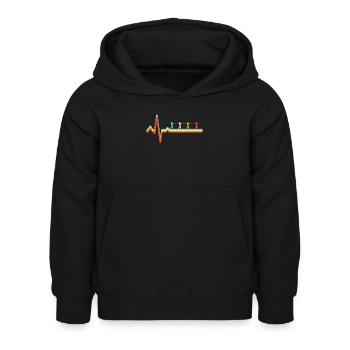Golf Retro Herzschlag - Kinder Hoodie - Schwarz - Vorne - AI Model Kid Female (0cm)