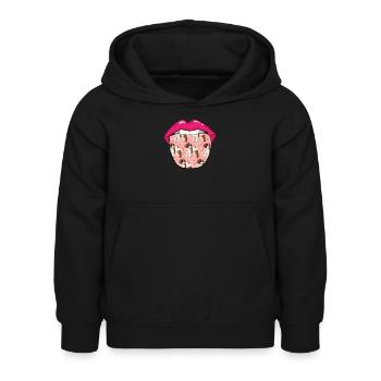 Bernhardiner Zunge - Kinder Hoodie - Schwarz - Vorne - AI Model Kid Female (0cm)
