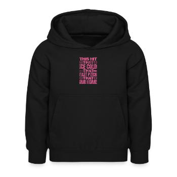 Softball - Kinder Hoodie - Schwarz - Vorne - AI Model Kid Female (0cm)