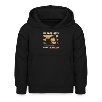 Baggerbau Baggerfahrer Bagger - Sweat à capuche Enfant - noir - Devant - AI Model Kid Female (0cm)