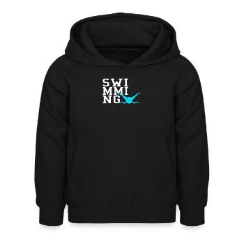 Schwimmen - Kinder Hoodie - Schwarz - Vorne - AI Model Kid Female (0cm)