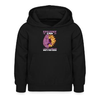 L’épilepsie en est la preuve - Sweat à capuche Enfant - noir - Devant - AI Model Kid Female (0cm)