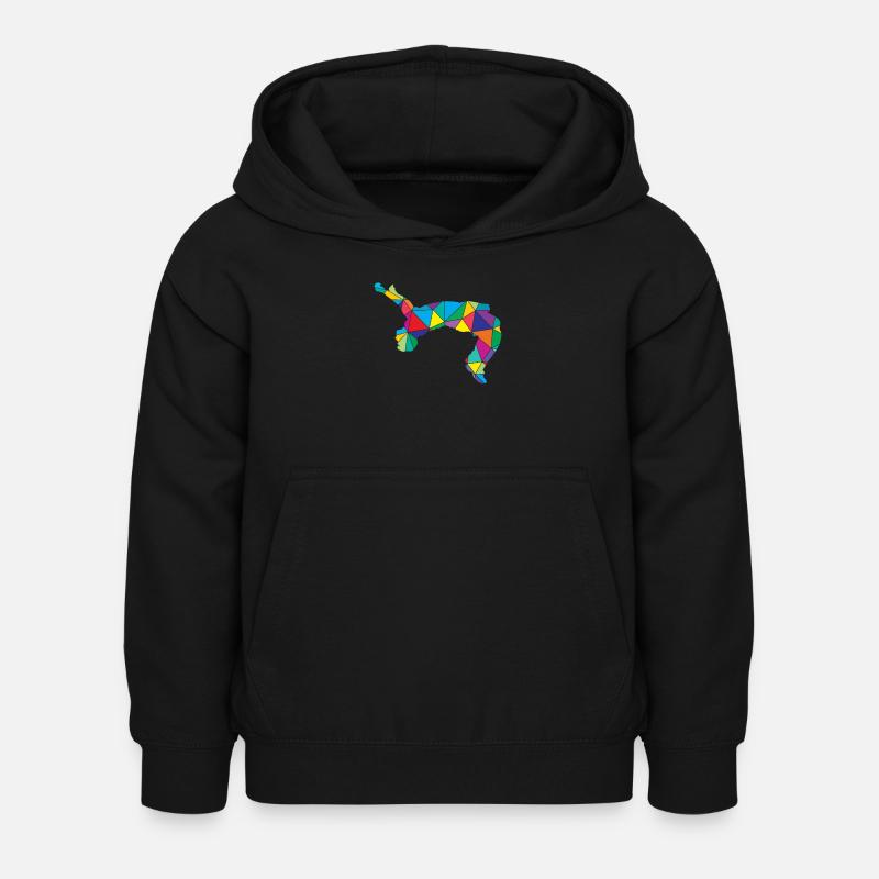 Freerunner Polygon Backflip - Kinder Hoodie - Schwarz