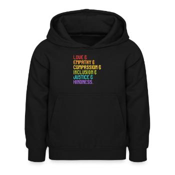 Inclusion Compassion Personnes handicapées - Sweat à capuche Enfant - noir - Devant - AI Model Kid Female (0cm)
