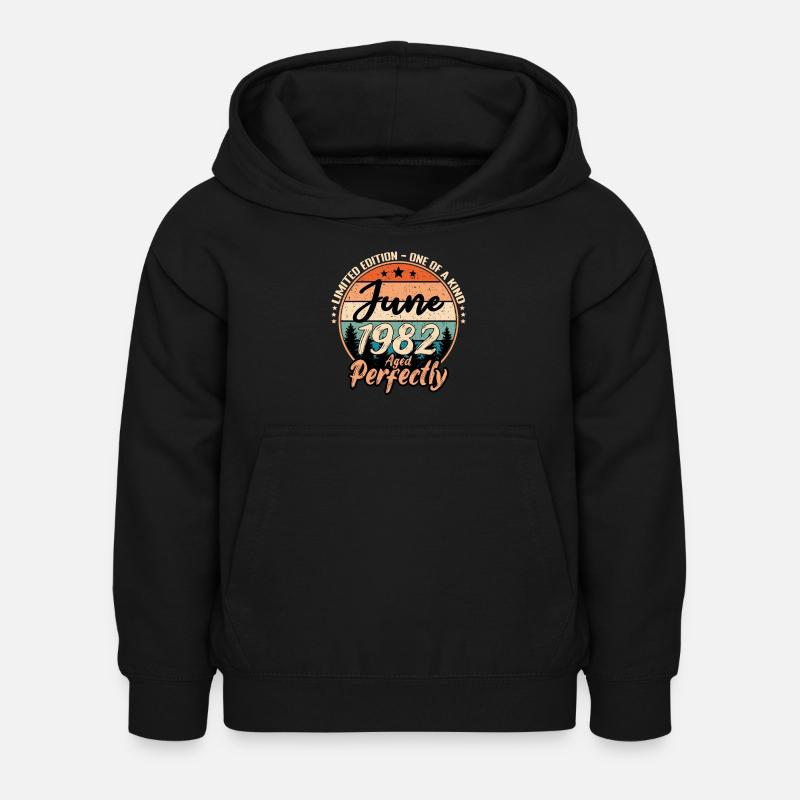 Juni 1982 Jubiläum 1982 Legenden Juni - Kinder Hoodie - Schwarz
