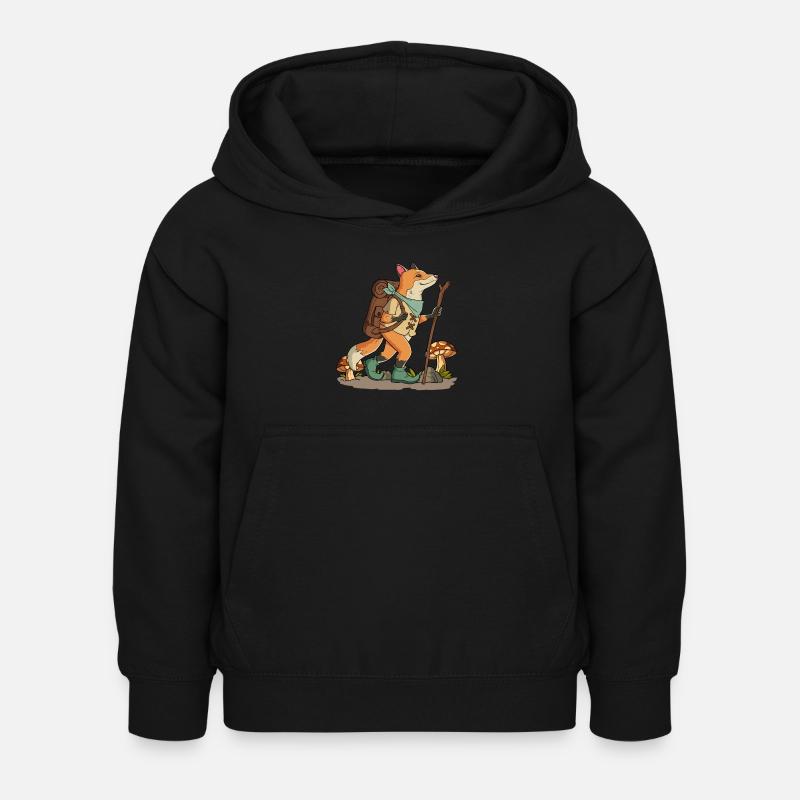 Cottagecore Renard - Sweat à capuche Enfant - noir