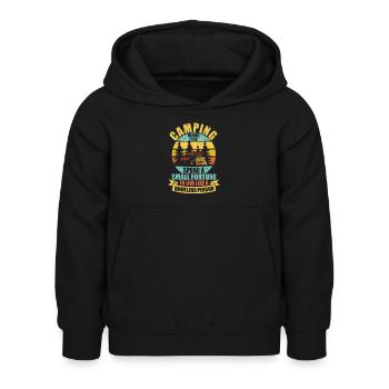 Lustig Camping Outdoor Abenteuer Camp Liebhaber - Kinder Hoodie - Schwarz - Vorne - AI Model Kid Female (0cm)