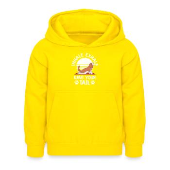 Retro Ferry Vêtements Porte-conteneurs - Sweat à capuche Enfant - jaune - Devant - AI Model Kid Female (0cm)