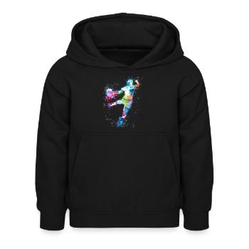 Handball, handballer, Beachhandball,aquarell - Kinder Hoodie - Schwarz - Vorne - AI Model Kid Female (0cm)