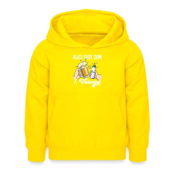 Erster Vatertag - Kinder Hoodie - Gelb - Vorne - AI Model Kid Female (0cm)