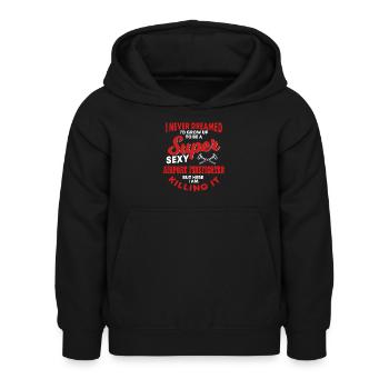Lustiger Flughafen Feuerwehrmann - Kinder Hoodie - Schwarz - Vorne - AI Model Kid Female (0cm)