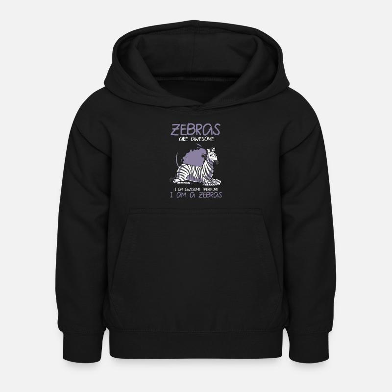 Zebra - Kinder Hoodie - Schwarz