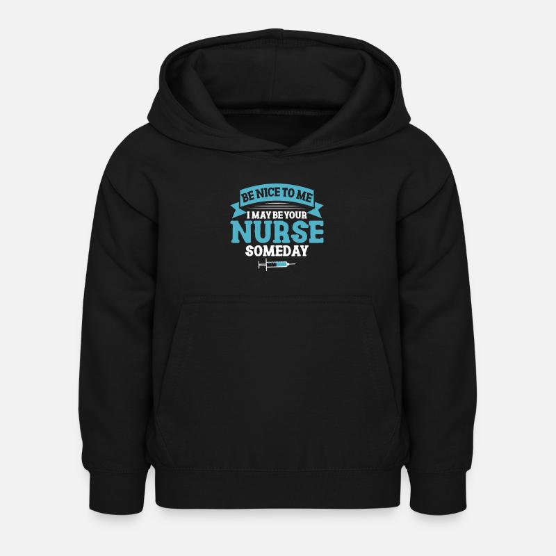 Infirmière sois gentille avec moiInfirmière - Sweat à capuche Enfant - noir