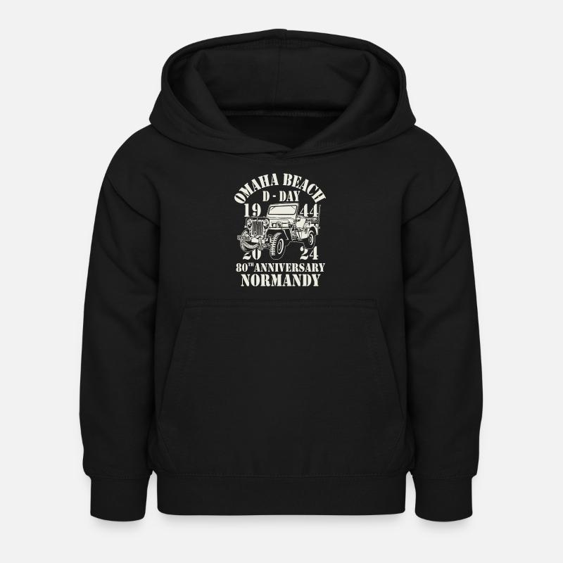 Omaha Beach D-Day 80th Anniversary Normandy - Sweat à capuche Enfant - noir