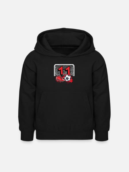 11th Birthday Football - Kids Hoodie - black