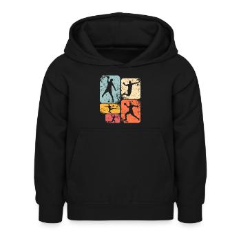 Handball Handballer - Kinder Hoodie - Schwarz - Vorne - AI Model Kid Female (0cm)