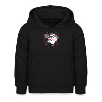 Einhorn für den vierten Juli Feuerwerk Rakete - Kinder Hoodie - Schwarz - Vorne - AI Model Kid Female (0cm)
