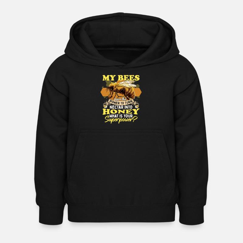 Mes abeilles transforment le nectar en miel - Sweat à capuche Enfant - noir