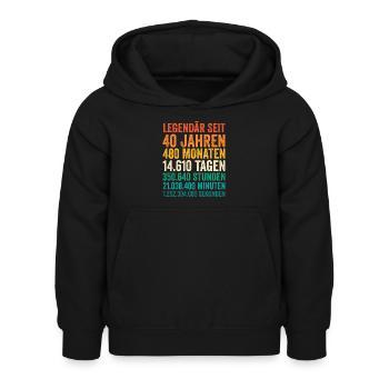 40 Jahre Vierzigster Geburtstag - Kinder Hoodie - Schwarz - Vorne - AI Model Kid Female (0cm)