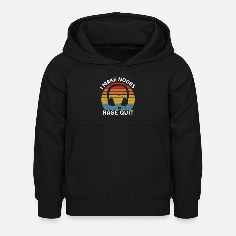 I make noobs rage quit - Kids Hoodie - black