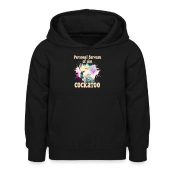Kakaduu Serviteur personnel de mon cacatoès - Sweat à capuche Enfant - noir - Devant - AI Model Kid Female (0cm)