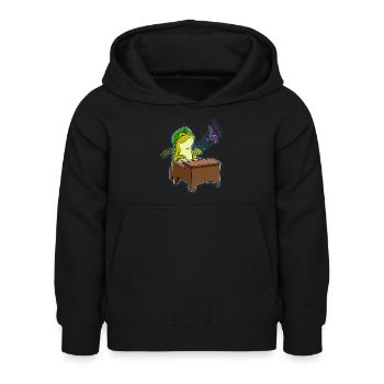 Pianiste Frog - Sweat à capuche Enfant - noir - Devant - AI Model Kid Female (0cm)
