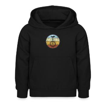 Rétro monocycle - Sweat à capuche Enfant - noir - Devant - AI Model Kid Female (0cm)