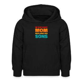 Mom Mutter Sohn - Kinder Hoodie - Schwarz - Vorne - AI Model Kid Female (0cm)