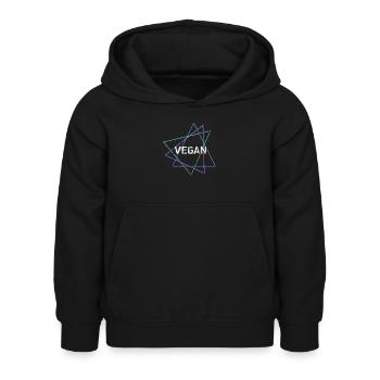 Vegan - Kinder Hoodie - Schwarz - Vorne - AI Model Kid Female (0cm)