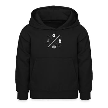 Conception d’accessoires de photographe | Photographier - Sweat à capuche Enfant - noir - Devant - AI Model Kid Female (0cm)